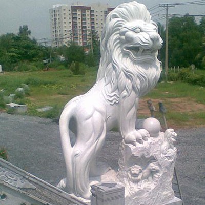 Tượng Sư Tử Đá Tự Nhiên Nguyên Khối 